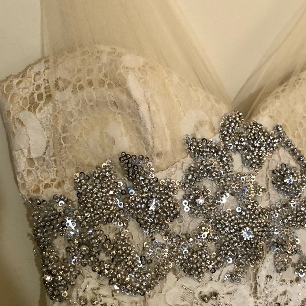 Jovani Lace Mermaid Dress Ivory - Picture 8 of 16